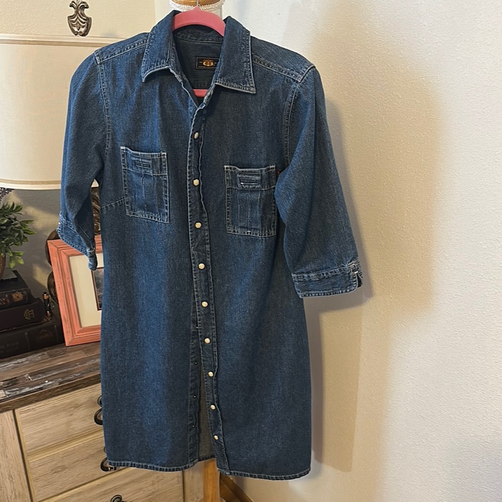Riders by Lee Blue Denim Shirt Dress